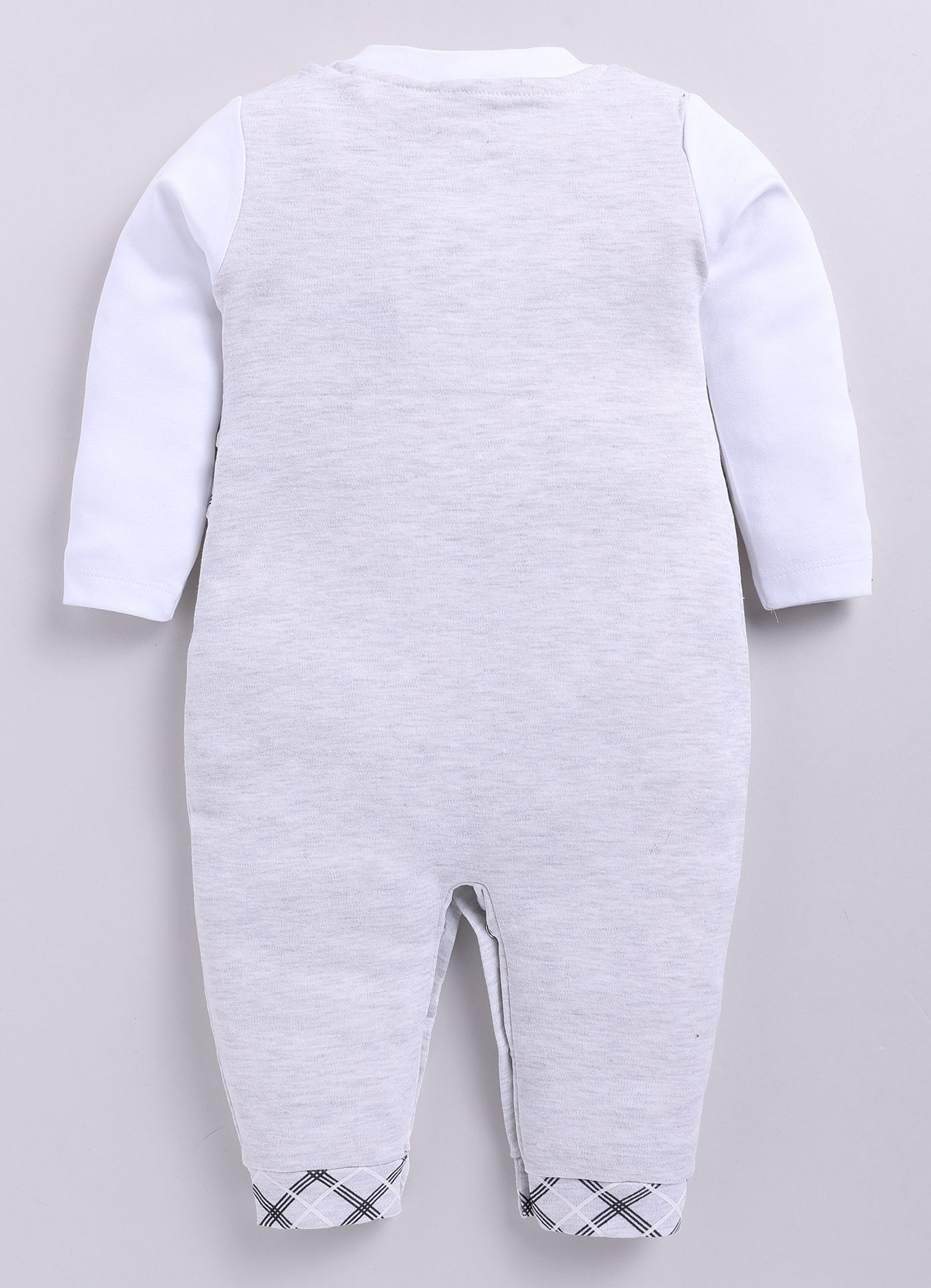 Baby Boy Cute Bow Waistcoat Style Romper-Grey