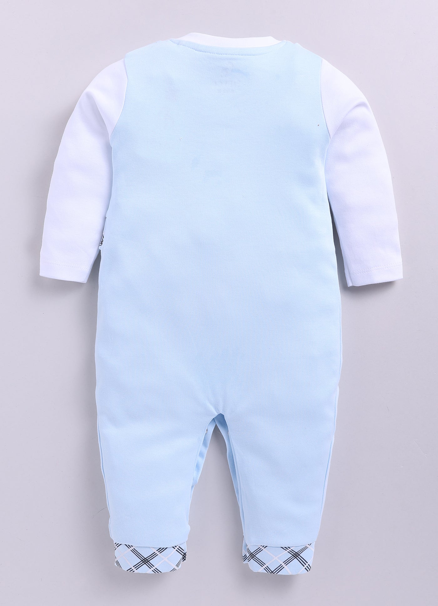 Baby Boy Cute Bow Romper-Sky Blue