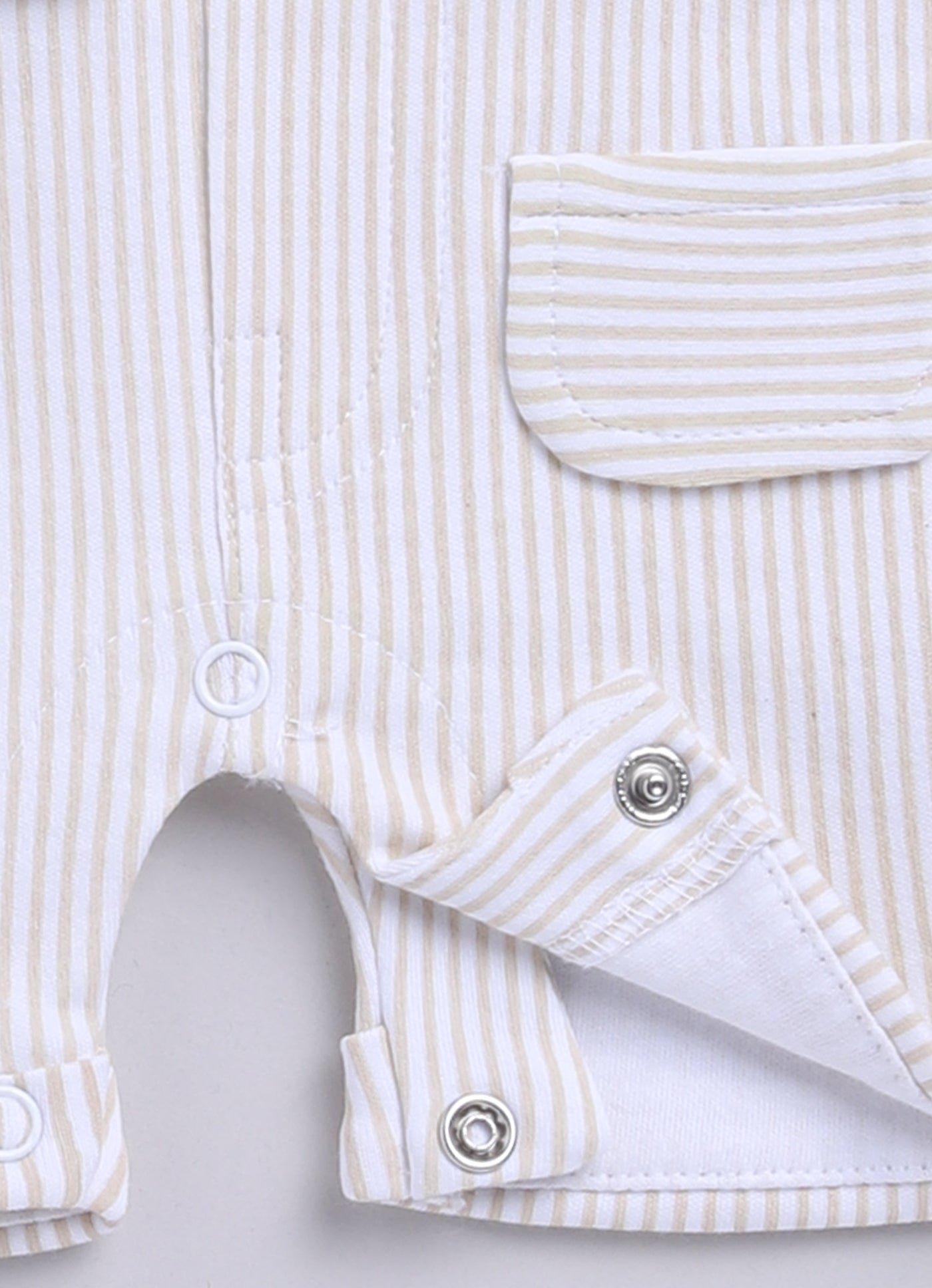 Half Sleeves Round neck Teddy print Romper/creeper for Baby Boys-BEIGE