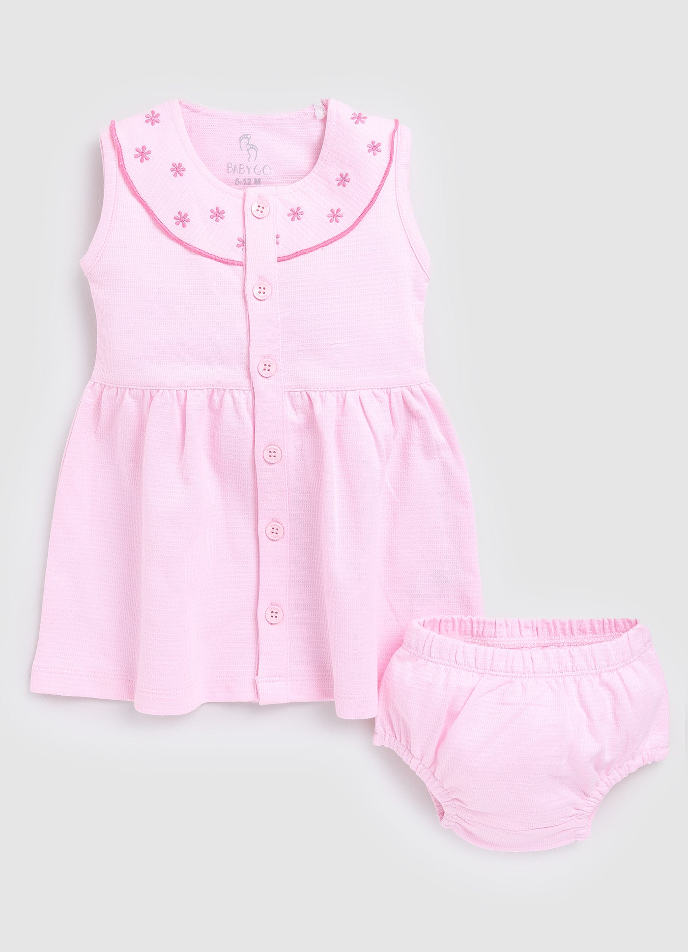 Sleeveless Baby Girl Frock/Dress with Pant-Pink