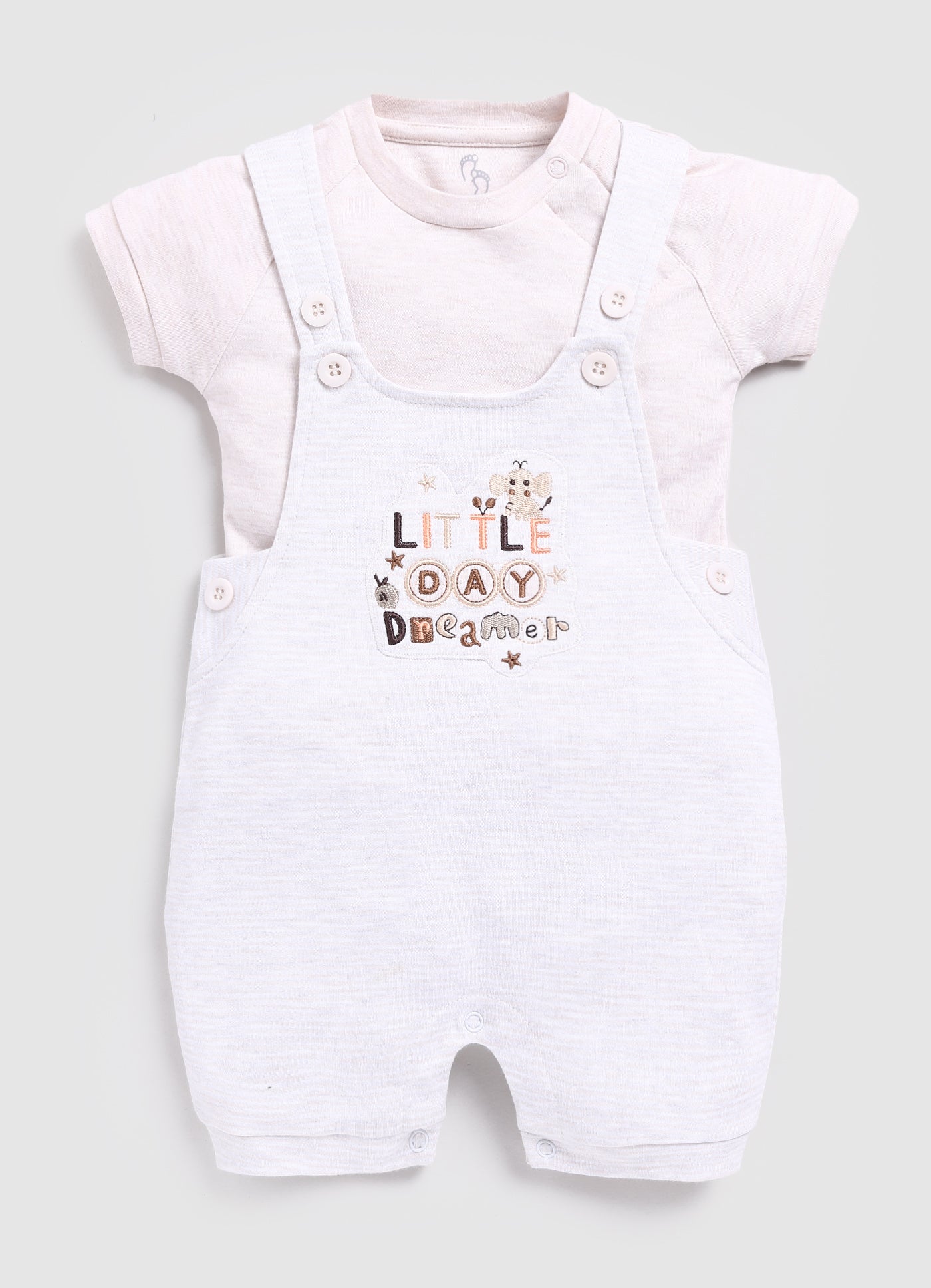 Little Day Dreamer Baby Boy Dungaree-Beige
