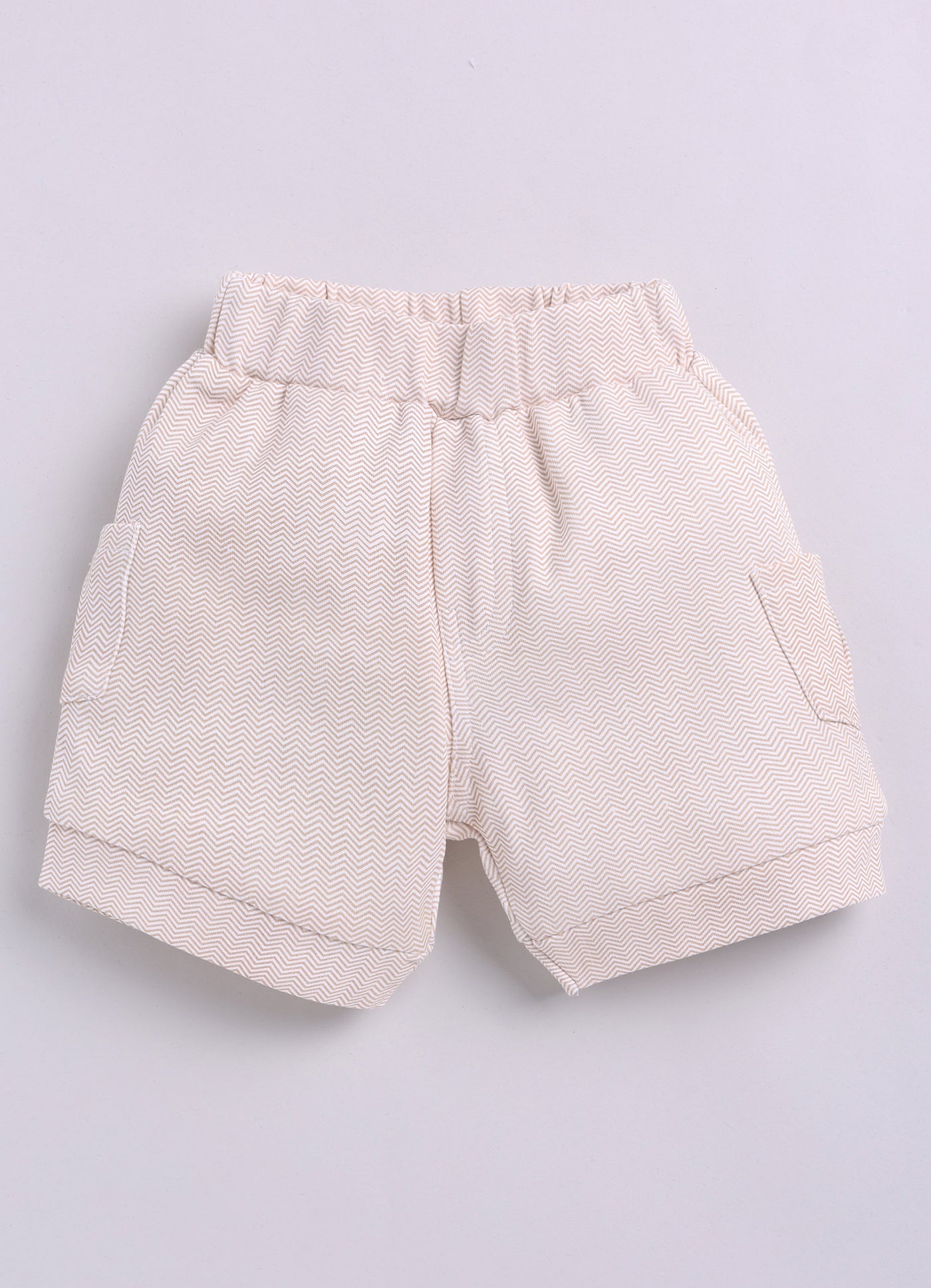 Half T-shirt and Shorts Set for Baby Boys 100% pure cotton-BEIGE