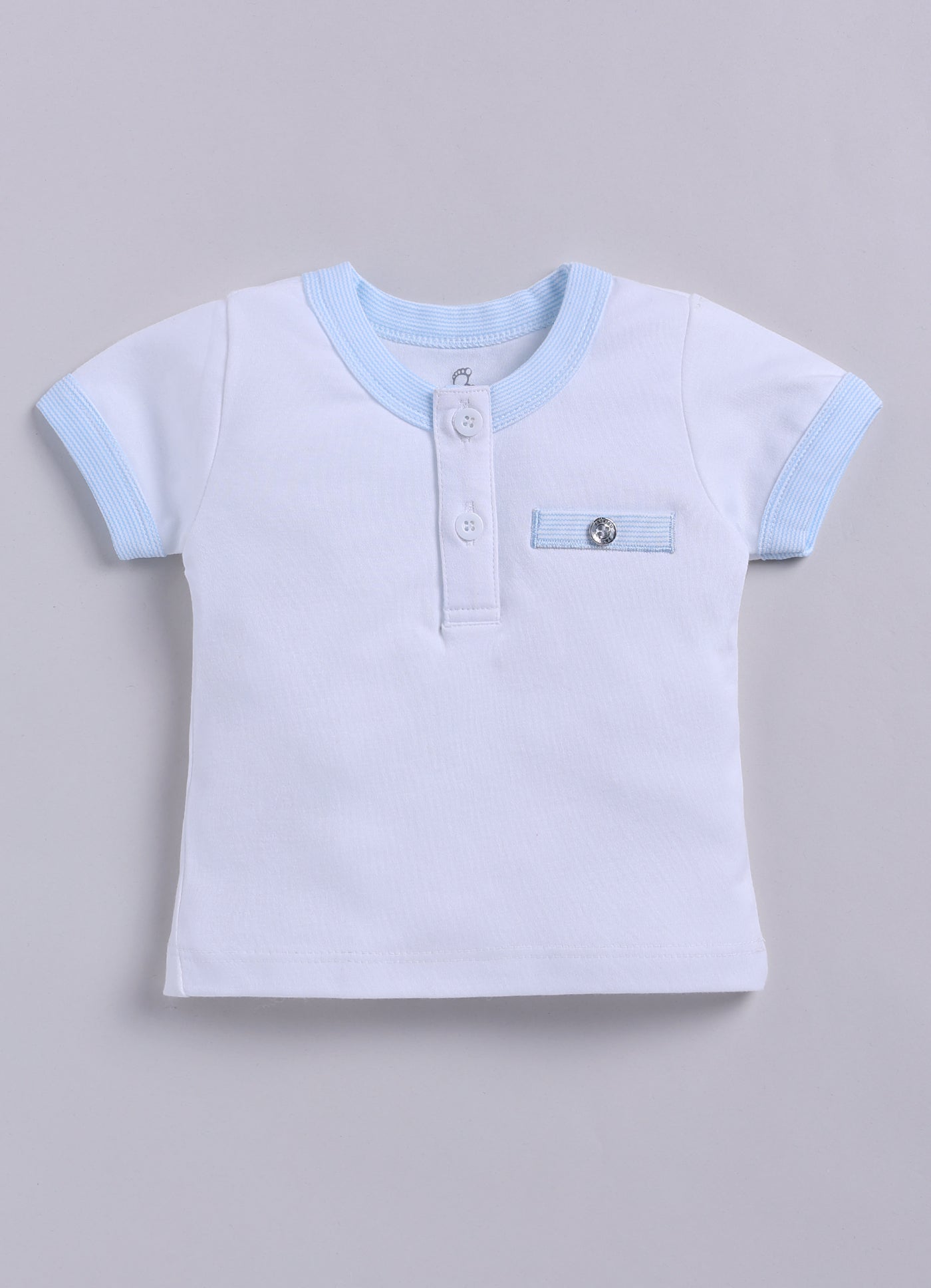 Half T-shirt and Shorts Set for Baby Boys 100% pure cotton-SKY