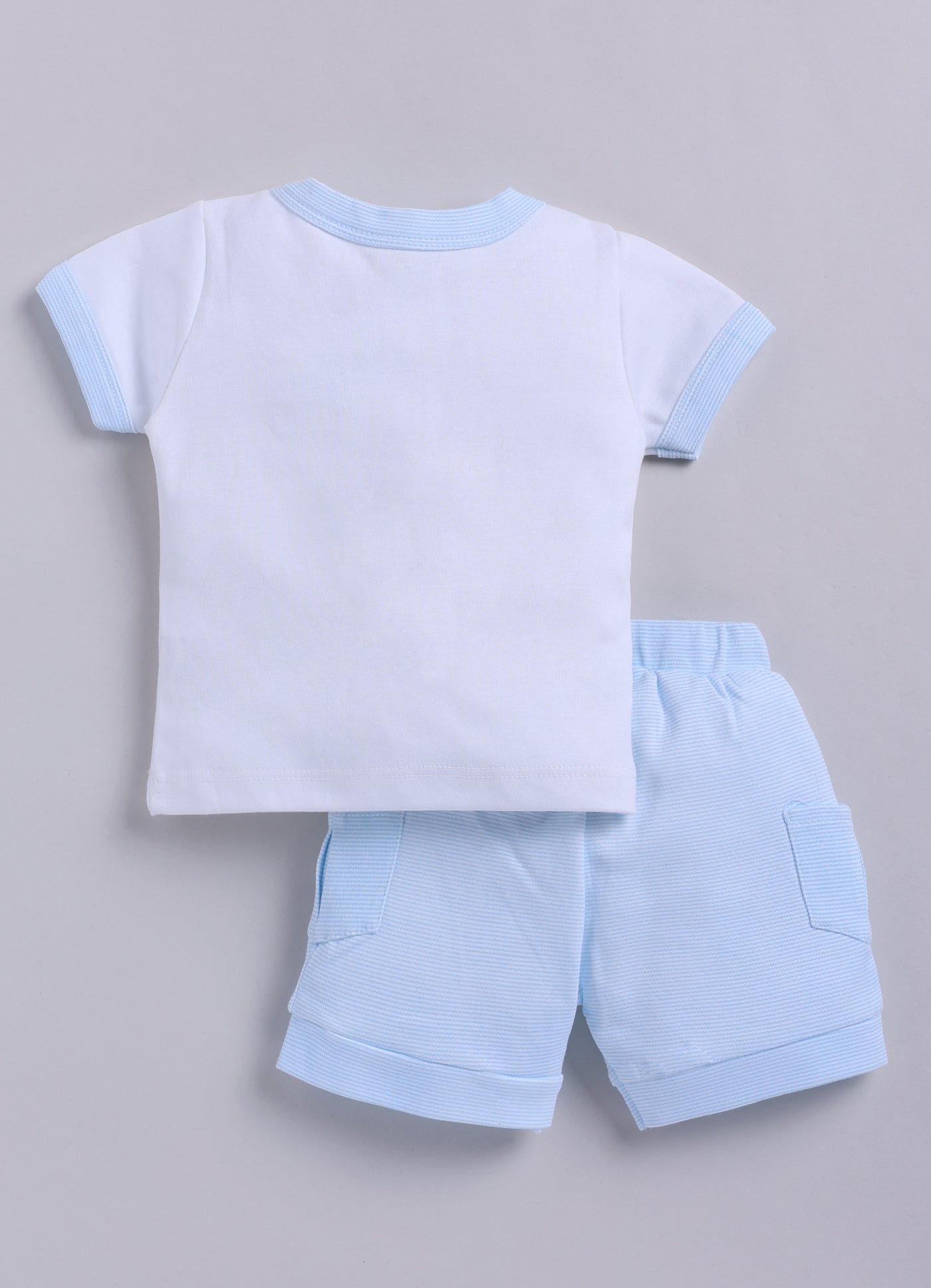 Half T-shirt and Shorts Set for Baby Boys 100% pure cotton-SKY
