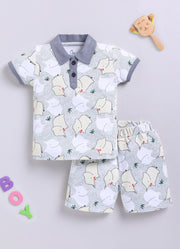 Half Sleeve Top & Bottom for Boys - Light Green