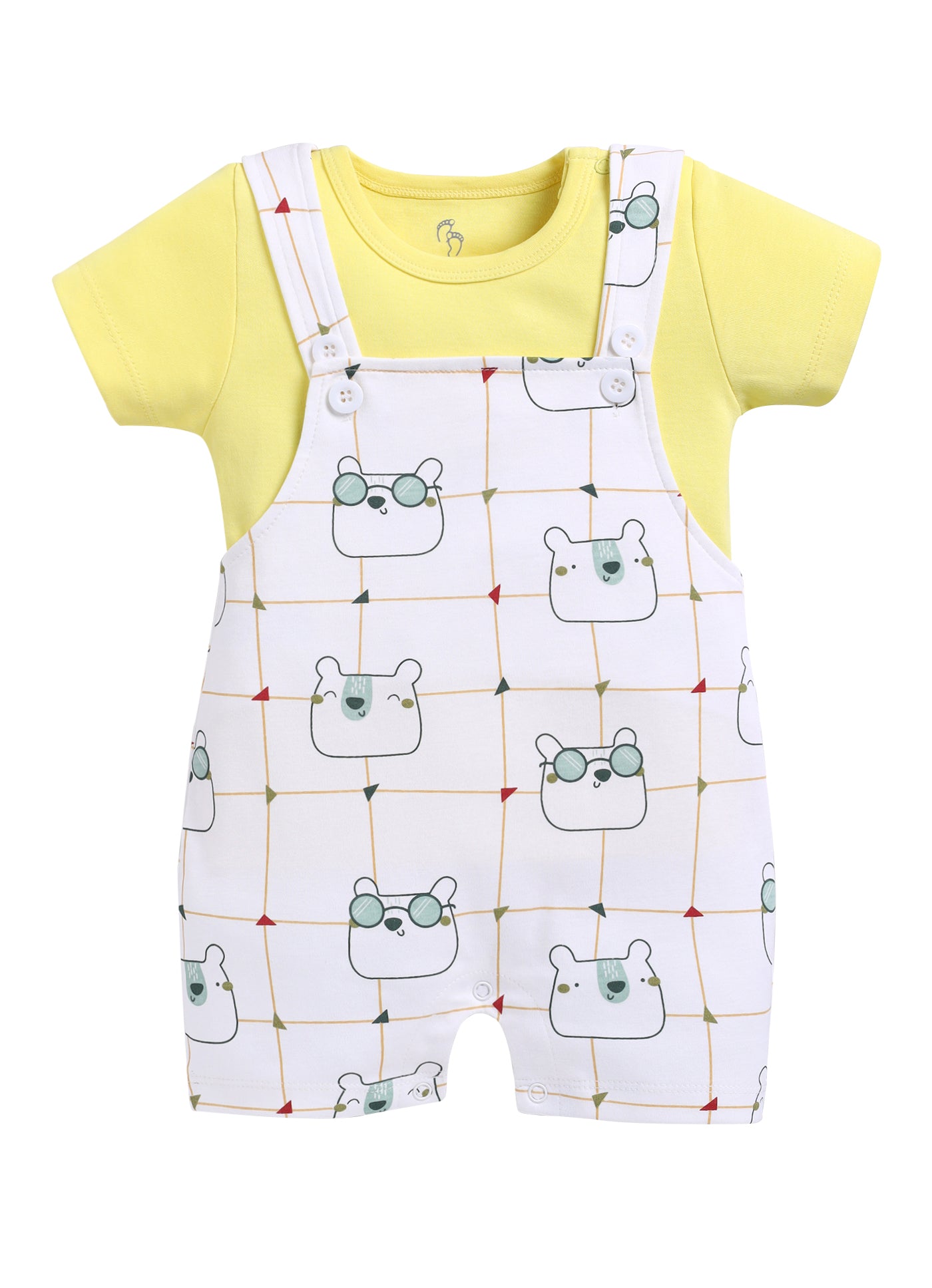 Half Sleeve Dungaree for Boys - Green