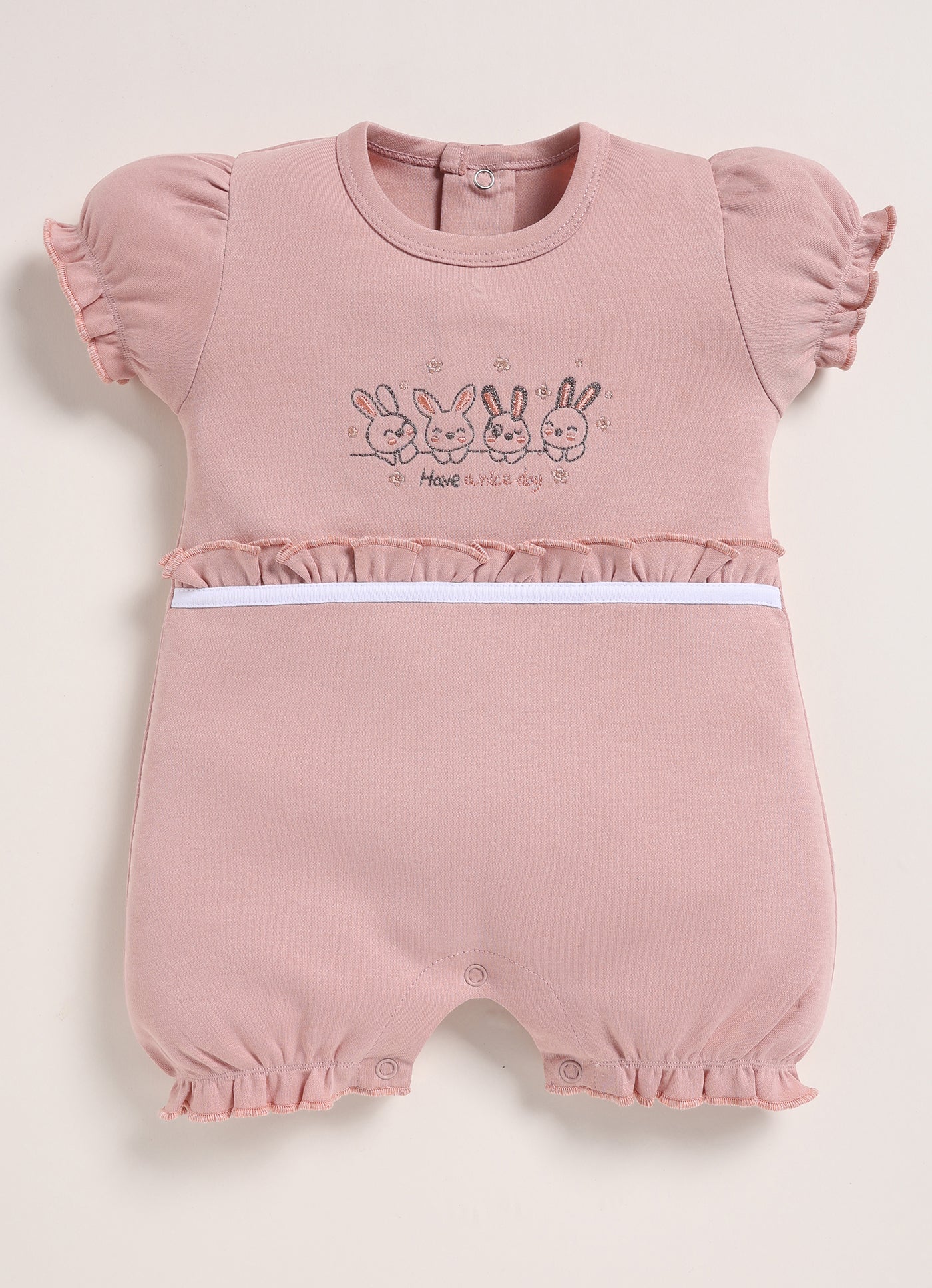 Half-Sleeve Romper for Girls – Dusty Rose Nice Day