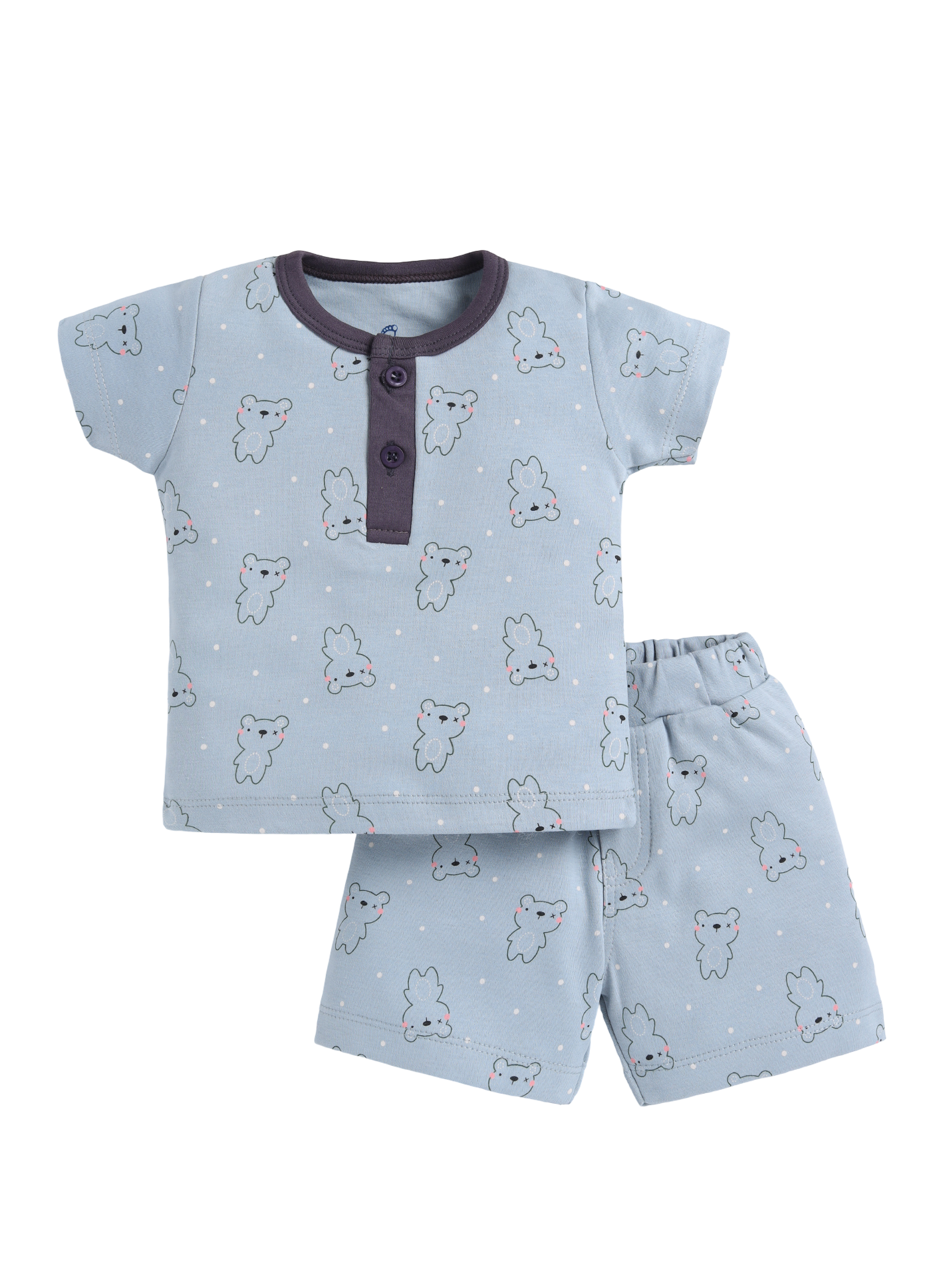 Half Sleeve Top & Bottom for Boys - Slate Grey