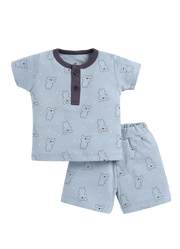 Half Sleeve Top & Bottom for Boys - Slate Grey