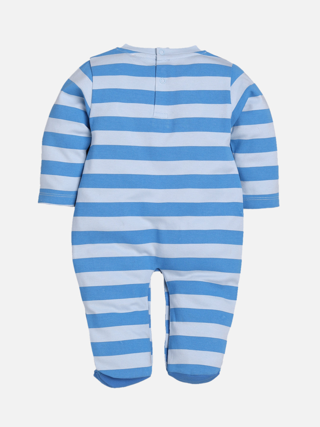 BABY GO 100% Pure Cotton Full Sleeves Rompers/Bodysuit/Sleepsuit for Baby Boys-SKY