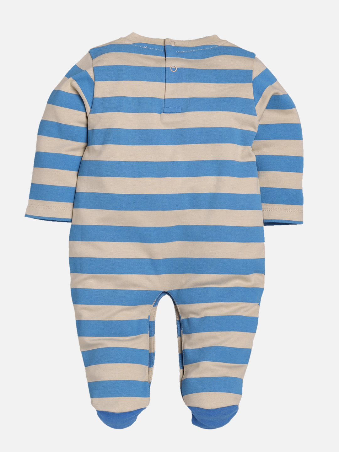 BABY GO 100% Pure Cotton Full Sleeves Rompers/Bodysuit/Sleepsuit for Baby Boys-BEIGE