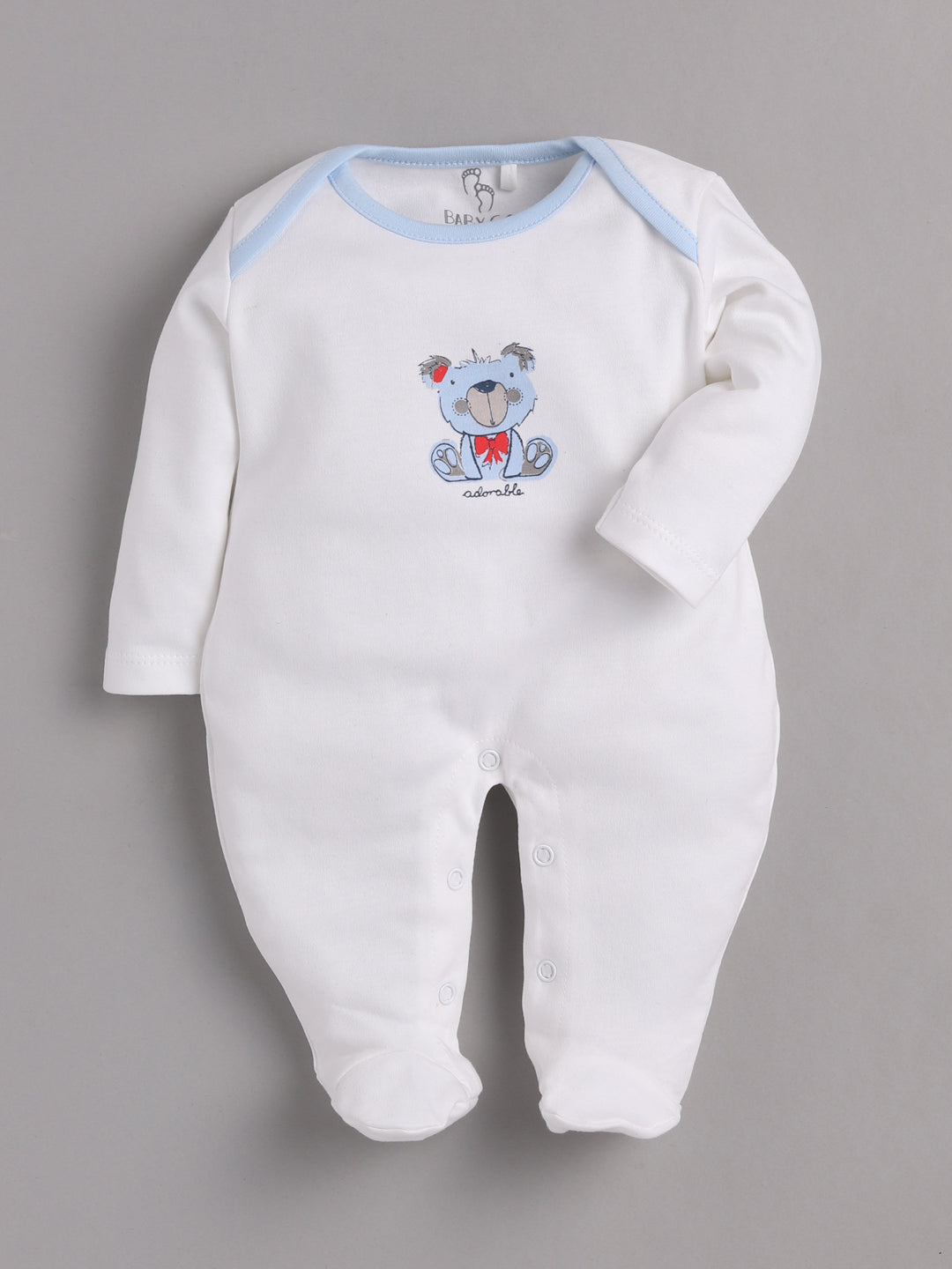 BABY GO Full Sleeve Romper For Baby Boy & Girls-WHITE