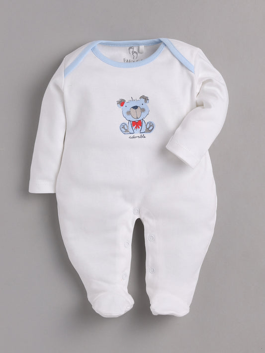 BABY GO Full Sleeve Romper For Baby Boy & Girls-WHITE