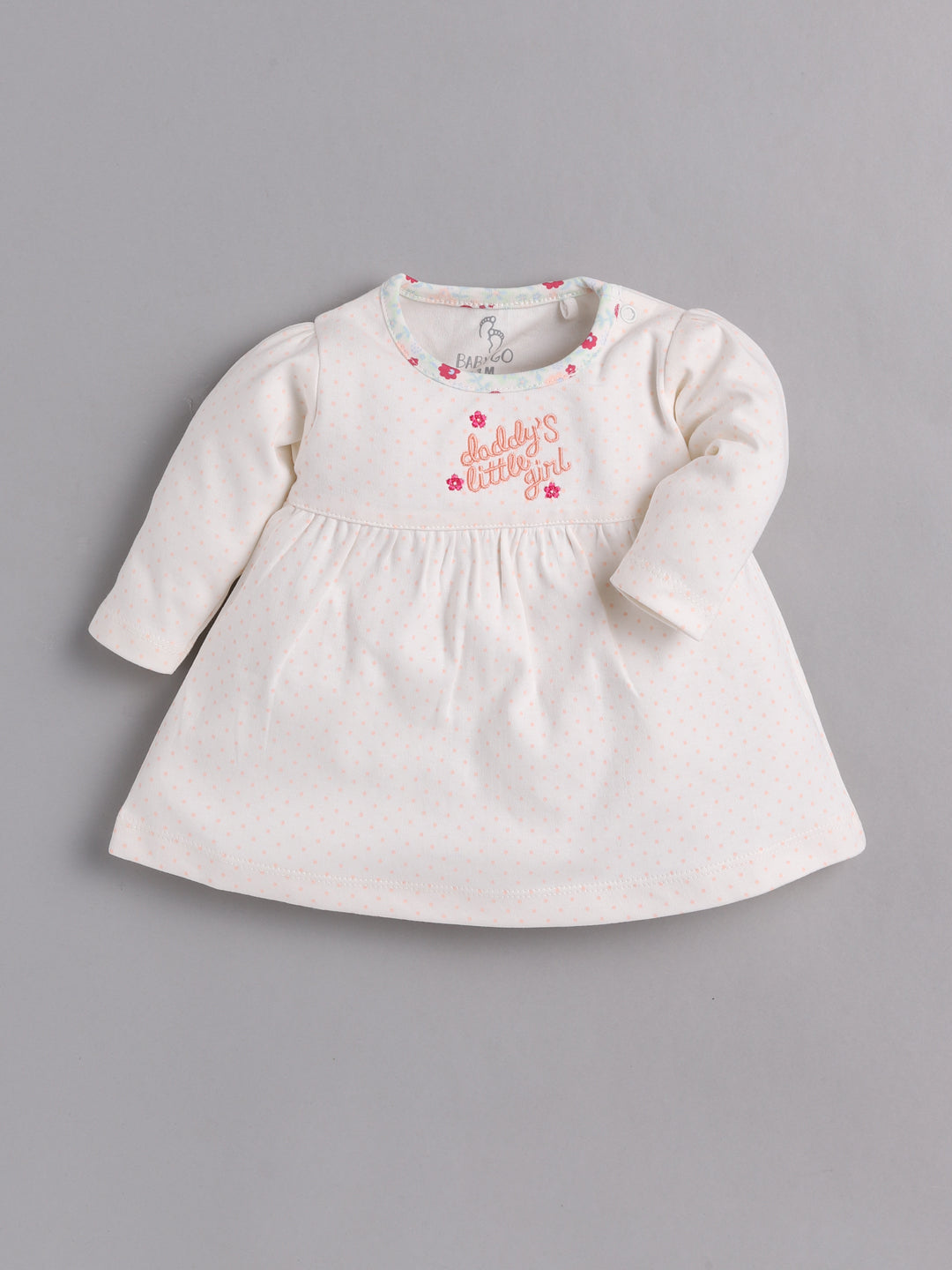 Full Sleeve Frock Dresses for Baby Girls PEACH