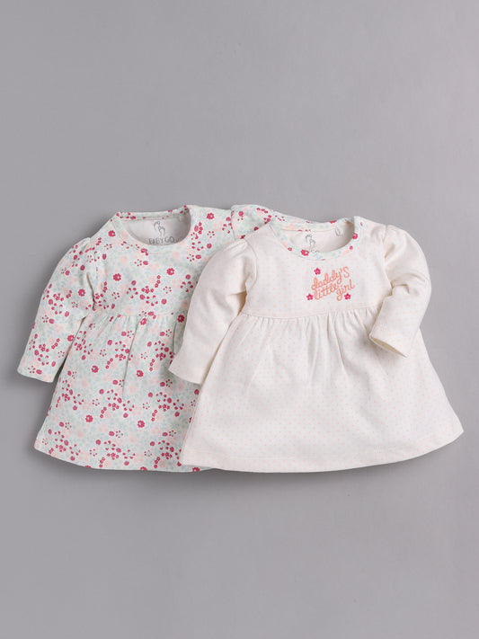 Full Sleeve Frock Dresses for Baby Girls PEACH