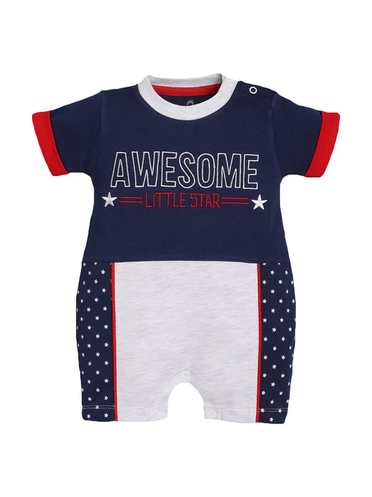 Half Sleeves Round neck Romper/Summer clothes/Creeper/new born/infent wear/ for Baby Boys 100% Pure Cotton-NAVY