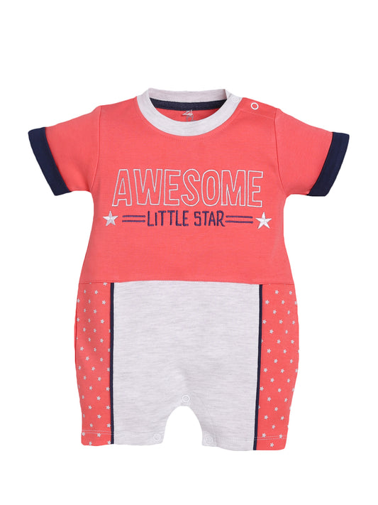 Half Sleeves Round neck Romper/Summer clothes/Creeper/new born/infent wear/ for Baby Boys 100% Pure Cotton-T.RED