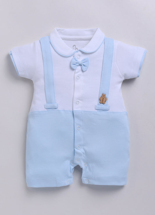 Half Sleeves Round neck Romper/Summer clothes/Creeper/new born/infent wear/ for Baby Boys 100% Pure Cotton-SKY