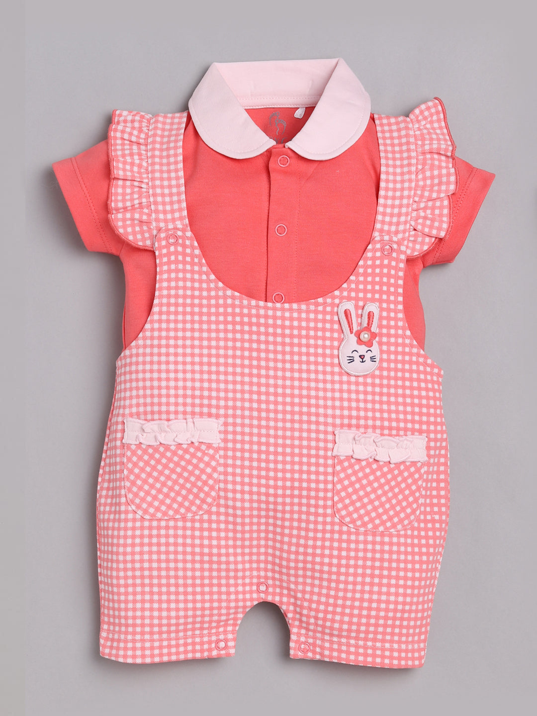 Dungarees for Baby Girls 100% pure cotton-RED