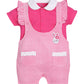 Dungarees for Baby Girls 100% pure cotton-FUSHIA