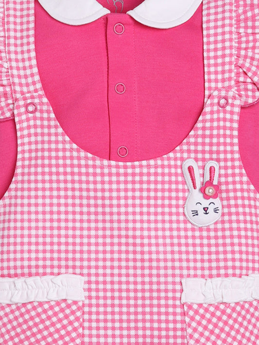 Dungarees for Baby Girls 100% pure cotton-FUSHIA