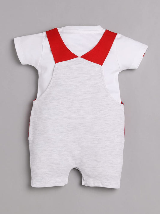 100% Pure Cotton Dungaree for Baby Boys-RED