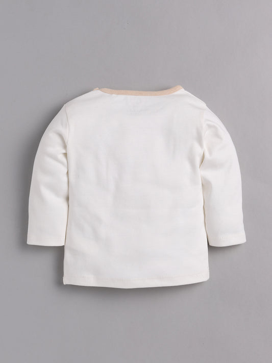 Baby full sleeve Cotton Dress/T-shirts pant set clothes for baby Boy BEIGE