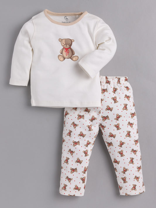 Baby full sleeve Cotton Dress/T-shirts pant set clothes for baby Boy BEIGE