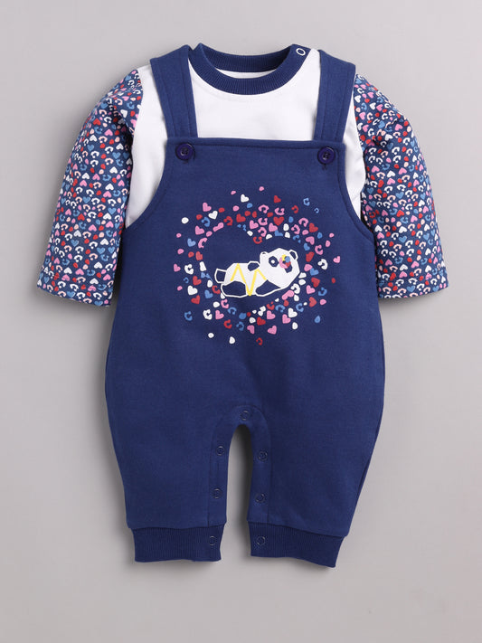 Full Sleeve Casual Cotton Dungaree Dress for Baby Boys NAVY