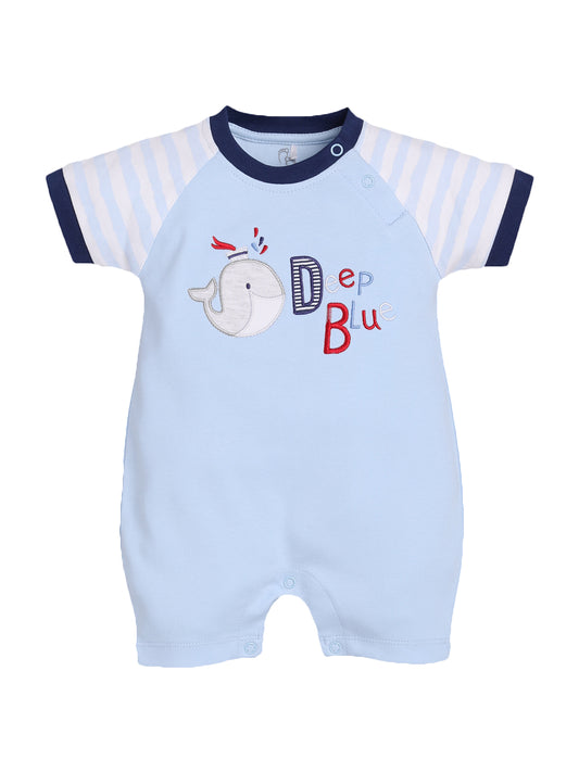 Half Sleeves Romper for Baby Boys 100% Pure Cotton-SKY