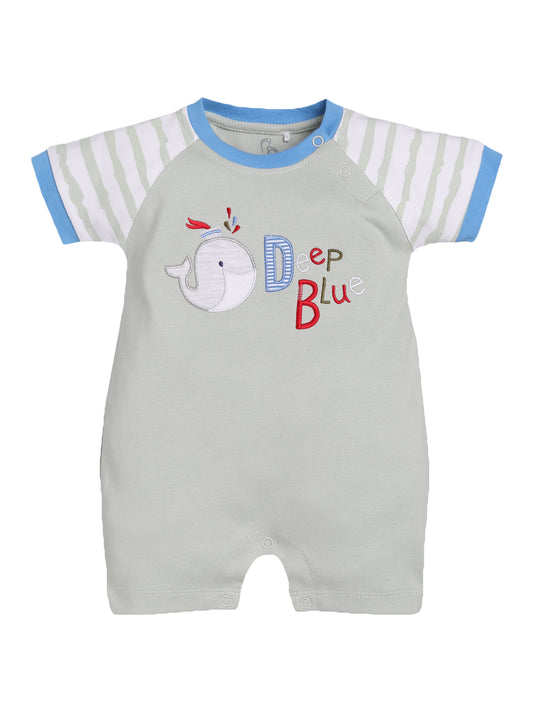 Half Sleeves Romper for Baby Boys 100% Pure Cotton-BEIGE