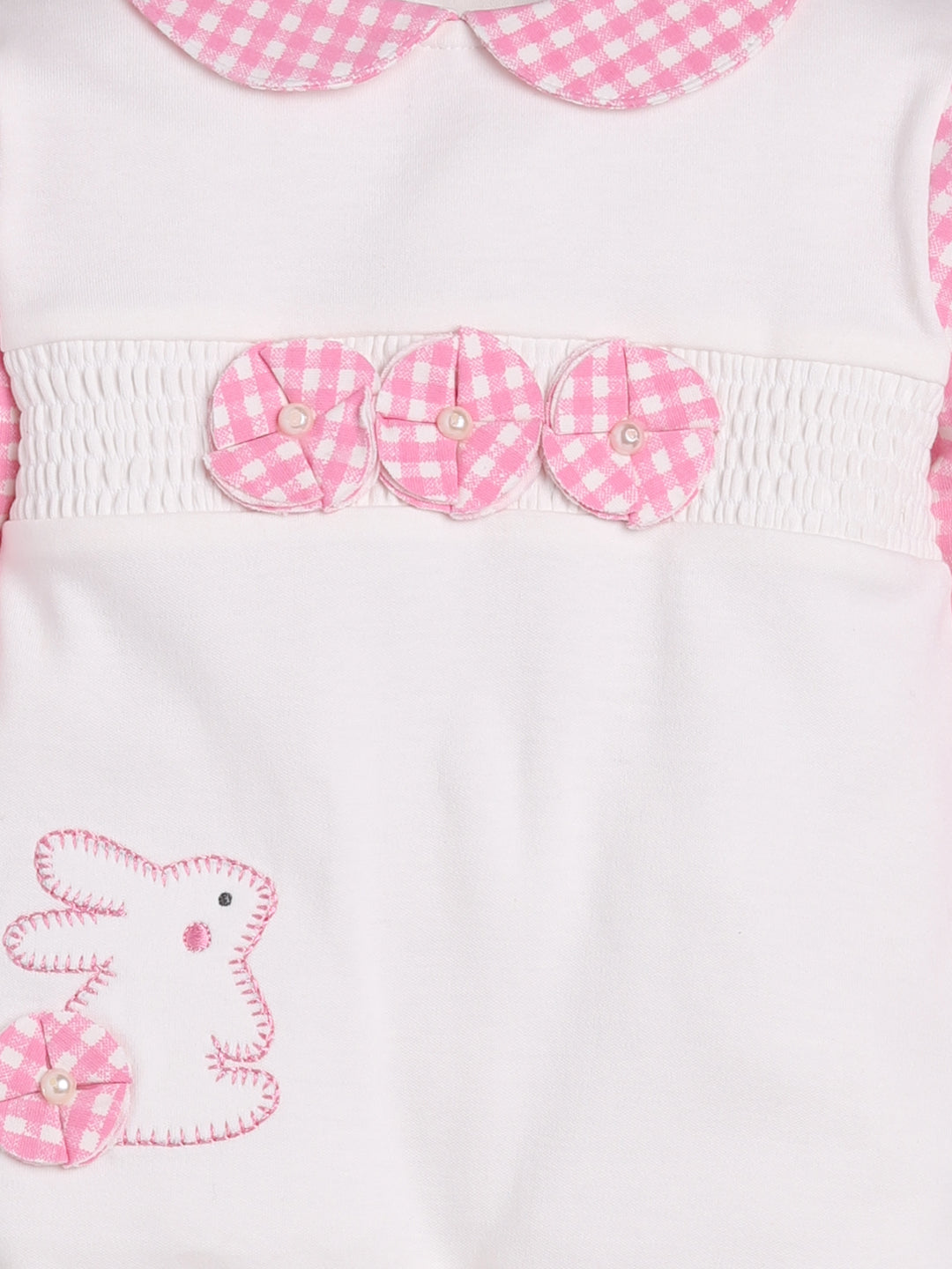 BABY GO 100% Pure Cotton Full Sleeves Rompers/Bodysuit/Sleepsuit for Baby Girls-PINK