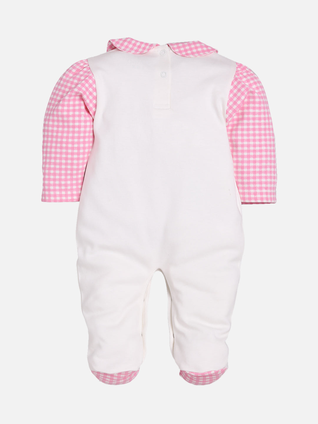 BABY GO 100% Pure Cotton Full Sleeves Rompers/Bodysuit/Sleepsuit for Baby Girls-PINK