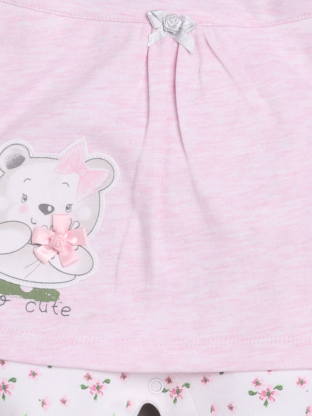 Too Cute Full Sleeves Rompers/Bodysuit/Sleepsuit for Baby Girl 100% Pure Cotton-PINK