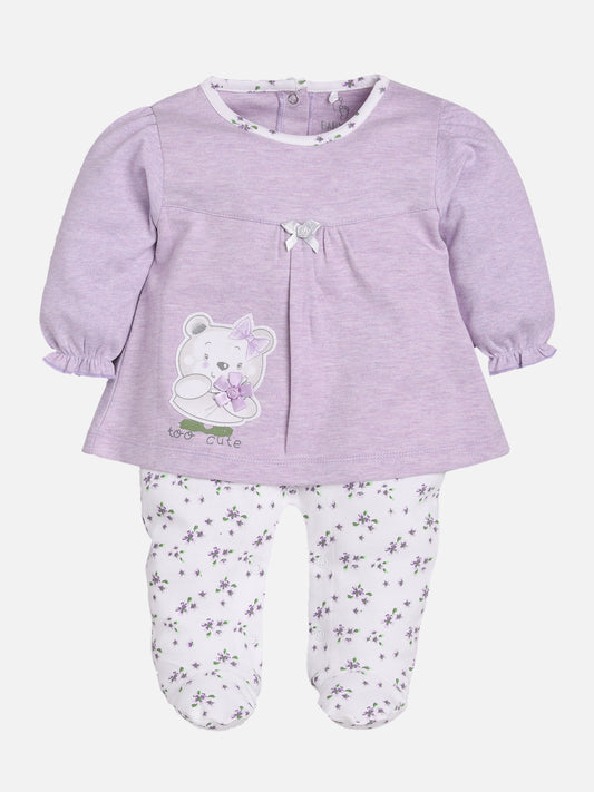 To Cute Full Sleeves Rompers/Bodysuit/Sleepsuit for Baby Girl-PEACH 100% Pure Cotton