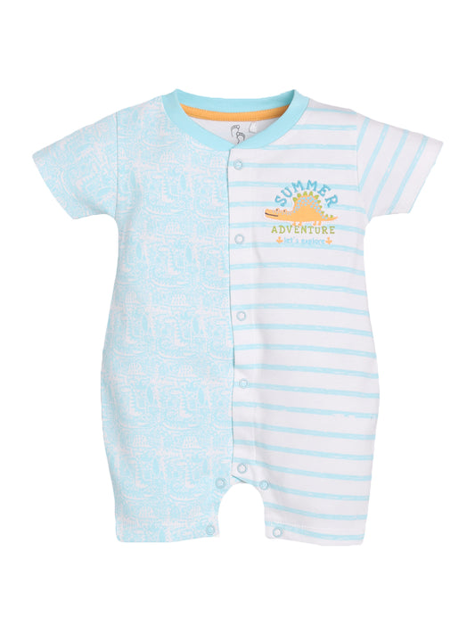 Half Sleeves Round neck Romper/Summer clothes/Creeper/new born/infent wear/ for Baby Boys 100% Pure Cotton-SKY