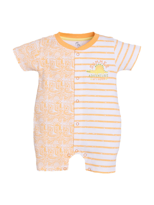 Half Sleeves Round neck Romper/Summer clothes/Creeper/new born/infent wear/ for Baby Boys 100% Pure Cotton-YELLOW