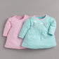 Mid/knee length baby girl kitten frock for casual wear-PINK