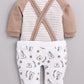 Full Sleeve Casual Cotton Dungaree Dress for Baby Boys BEIGE