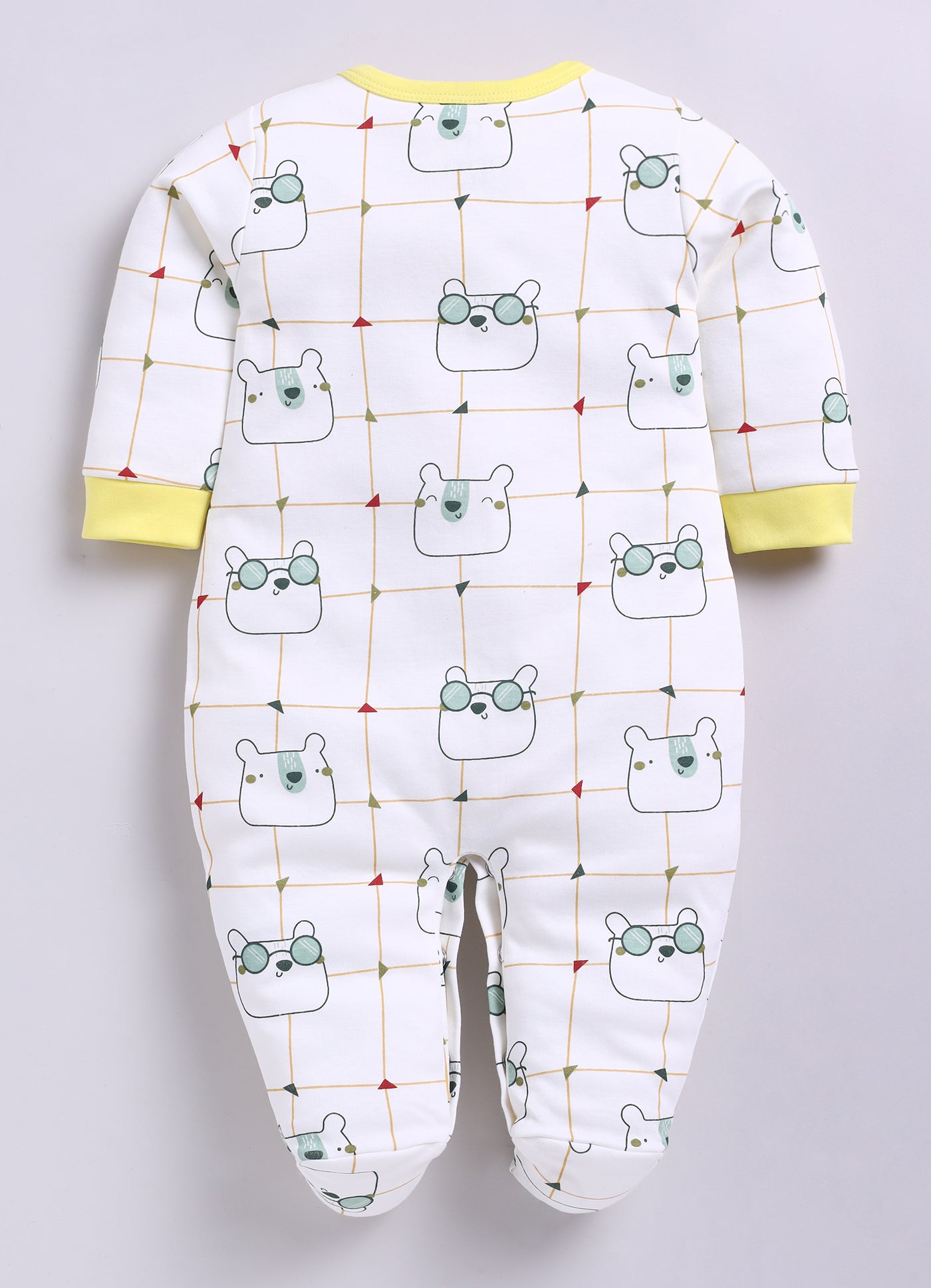 Full Sleeve Romper for Boys - Green & Navy