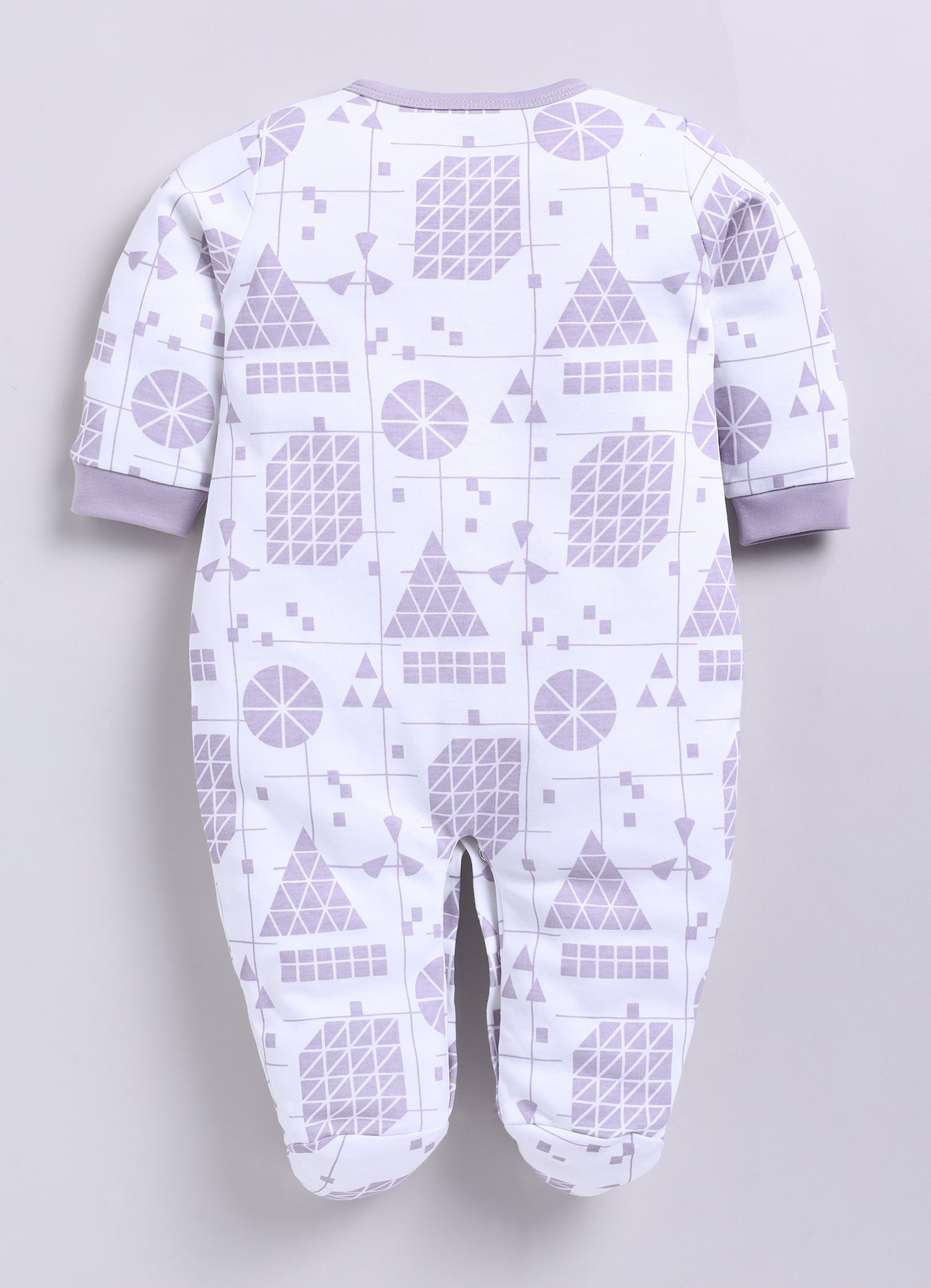 Full Sleeve Romper for Boys - Sea Green & Yellow & Off-White