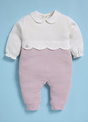 Full Sleeve Romper for Girls - Mauve Striped