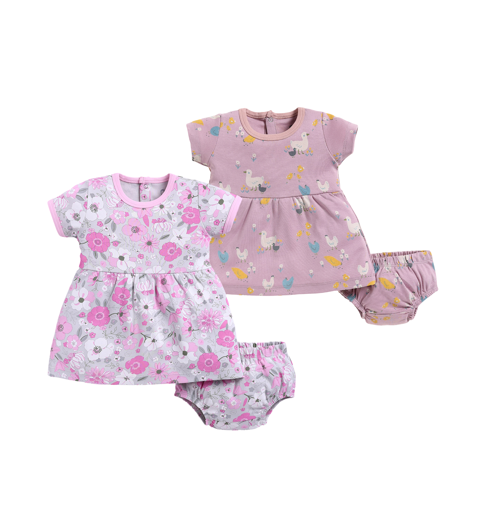 Frock – Stone and Pink