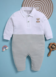 Full Sleeve Romper for Boys – Light Green Teddy Classic