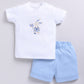 Baby Boy Bunny Half T-Shirt and Polka Dot Shorts Set-Sky