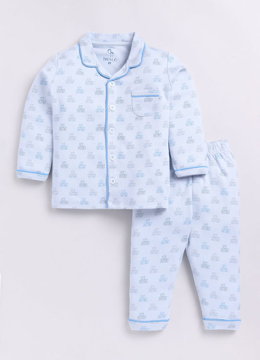 Playful Printed Baby Boy Night Suit-PINK
