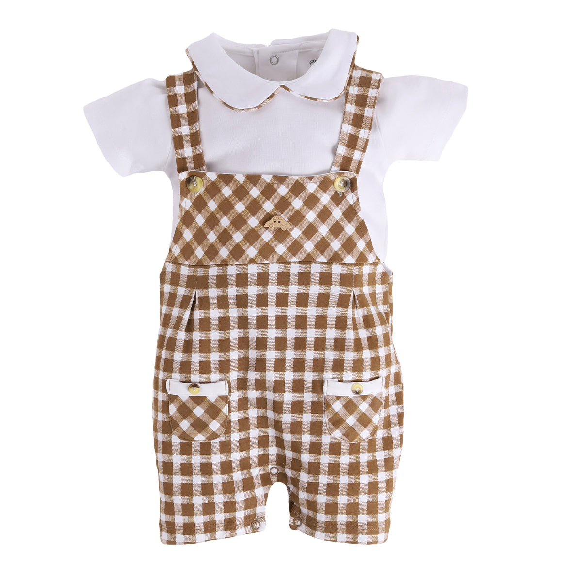 Dungarees for Baby Boys 100% pure cotton-BEIGE