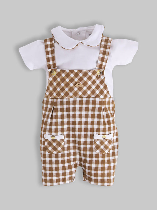 Dungarees for Baby Boys 100% pure cotton-BEIGE