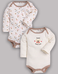Baby Boy/Girl Full sleeve Romper for Sleep Suit/Comfort fit Set of 2 - BEIGE

