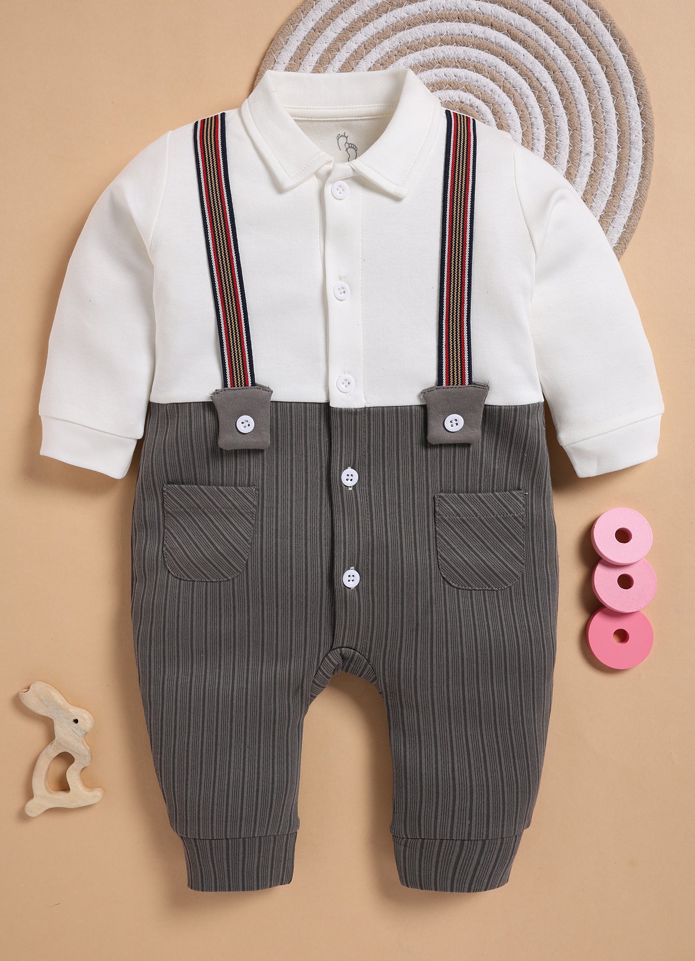 Full Sleeve Romper for Boys – Olive Little Gentleman